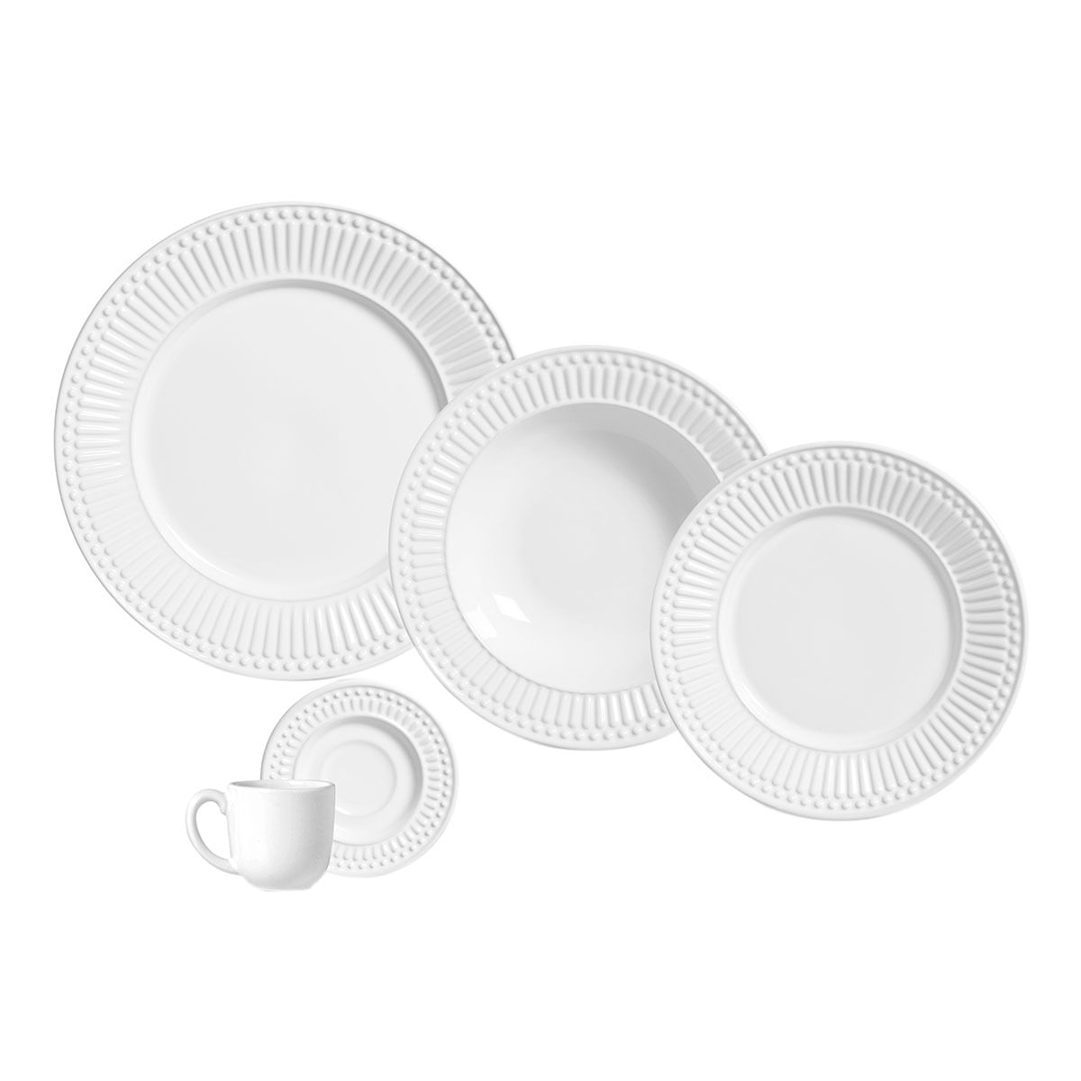 Aparelho De Jantar Roma Ravenna 61090 30 Peças Branco