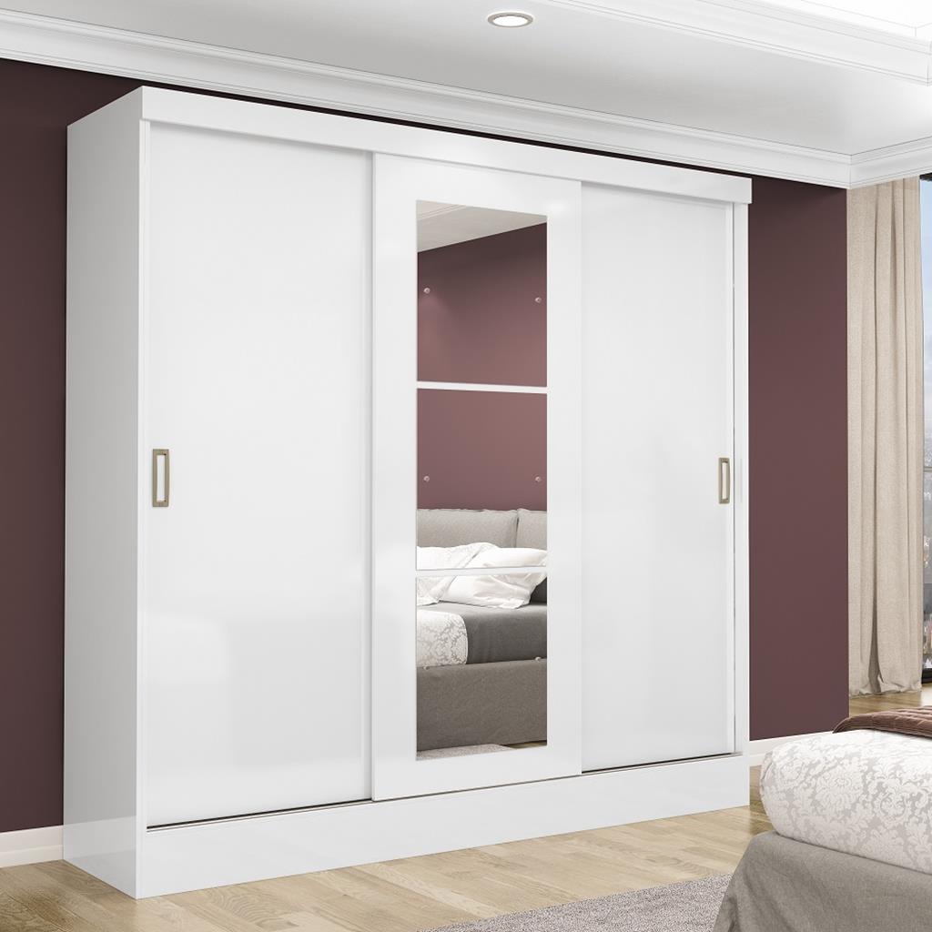 Encontraproduto.com.br - Guarda Roupa Casal com Espelho 3 Portas de Correr 100% MDF Viena Maxel Móveis