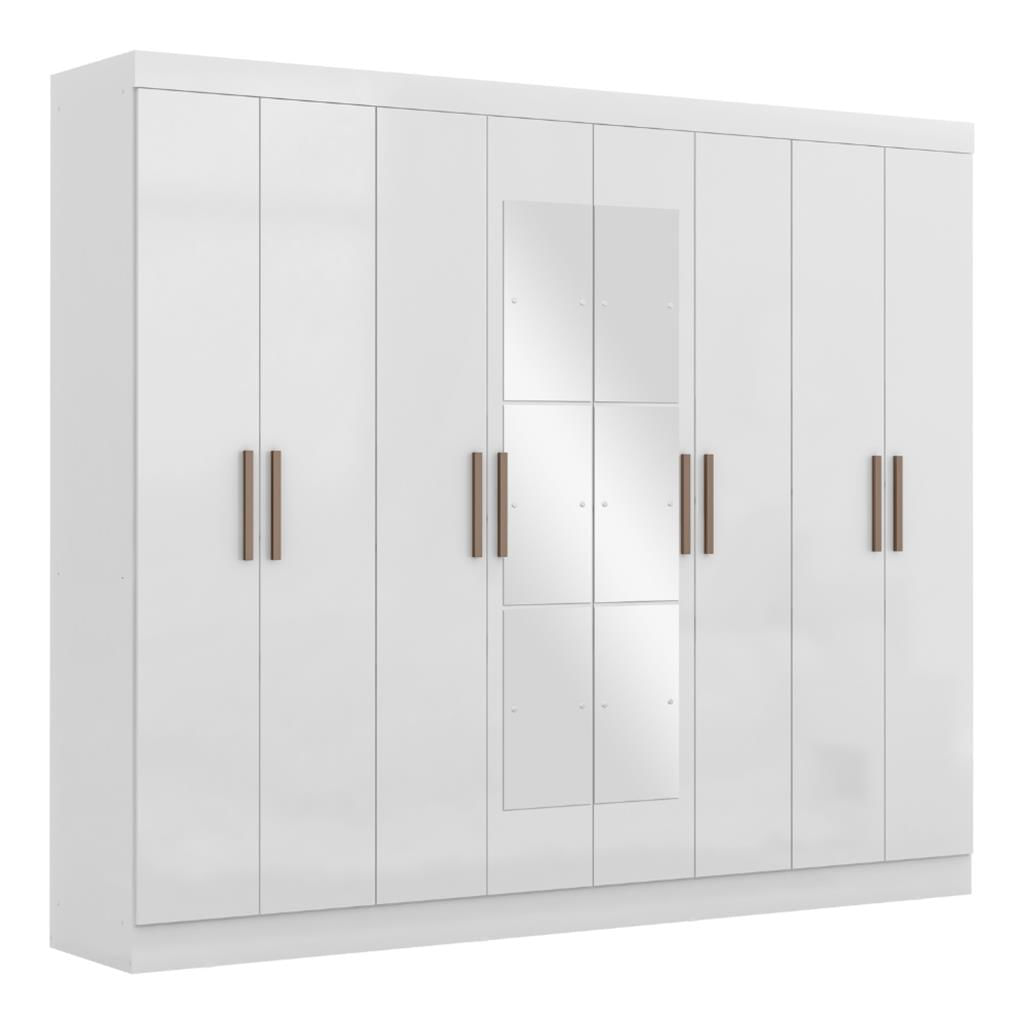 Encontraproduto.com.br - Guarda Roupa Casal com Espelho 8 Portas 100% MDF Genebra Maxel