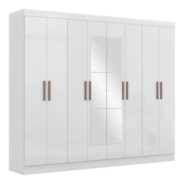 Encontraproduto.com.br - Guarda Roupa Casal com Espelho 8 Portas 100% MDF Genebra Maxel