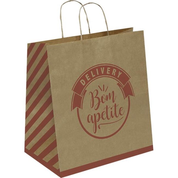 Encontraproduto.com.br - Sacola para Delivery Cromus Impressa - M Caixeta com 50 unidades