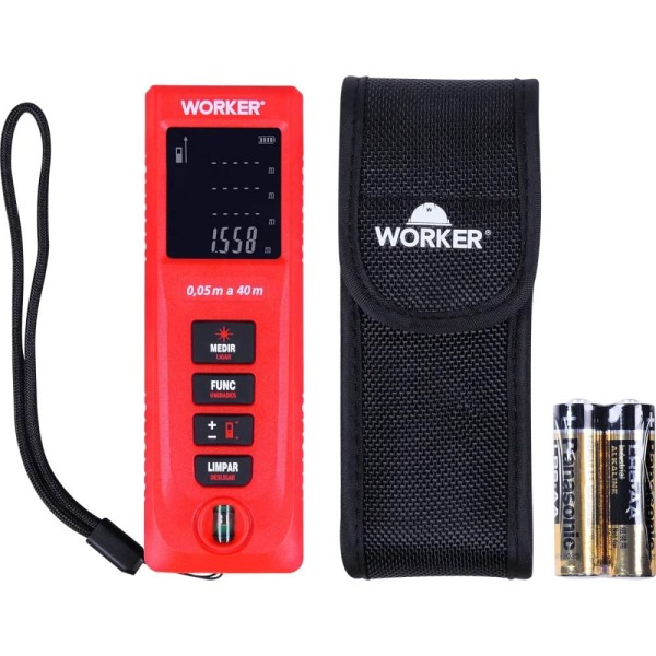 Encontraproduto.com.br - Medidor de Distância Trena a Laser Worker 937320 Mede até 40m
