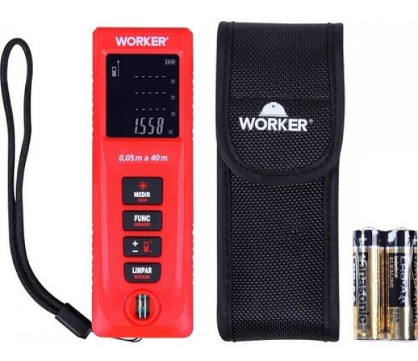 Encontraproduto.com.br - Medidor de Distância Trena a Laser Worker 937320 Mede até 40m