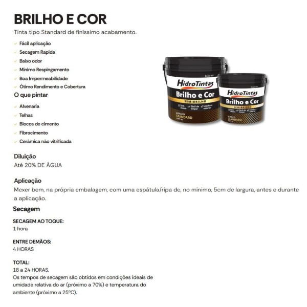 Encontraproduto.com.br - Tinta Acrílica Standard Semibrilho Hidrotintas 15L Brilho E Cor Chocolate (MP)