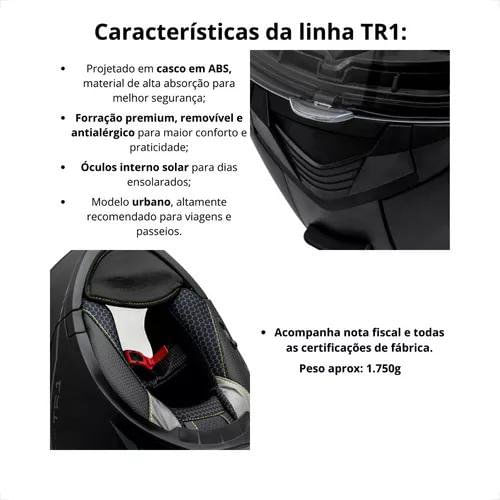 Encontraproduto.com.br - Capacete Articulado Peels TR1 Control Grafite E Preto 56 (MP)