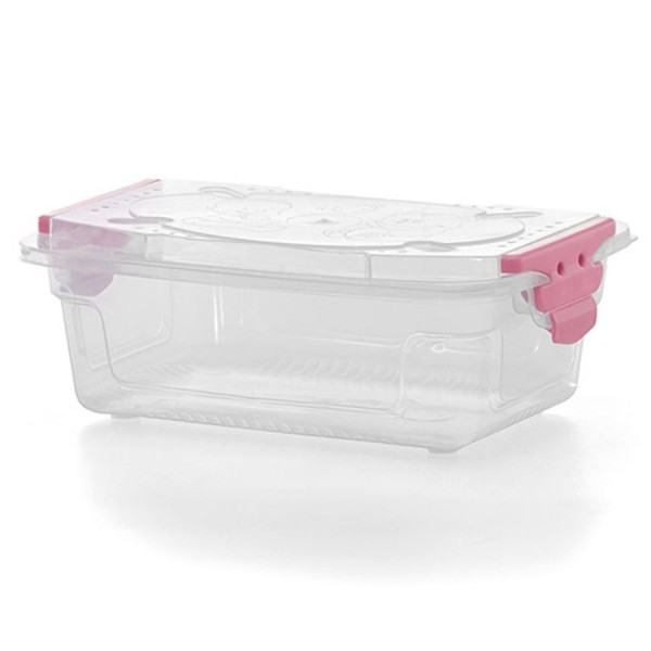 Encontraproduto.com.br - Organizador Infantil 3 Litros Rosa com Trava Cajovil