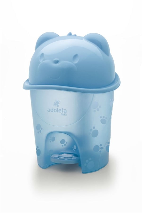 Encontraproduto.com.br - Lixeira com Pedal Fofura Translúcida Azul 6,5L 915 Cajovil