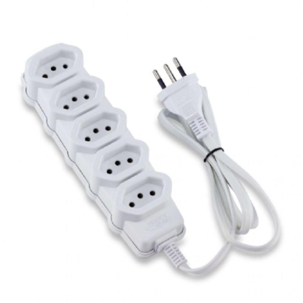 Extensão PP Forceline 2PxT 5 Tomadas 10A 10 M Branco