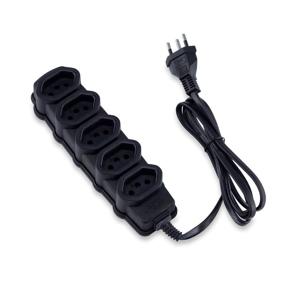 Encontraproduto.com.br - Extensão Forceline 5 Tomadas PP 10A 10 M Prata