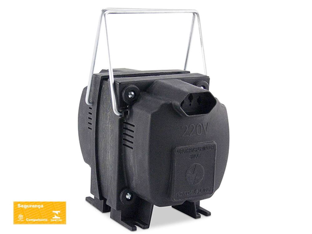 Encontraproduto.com.br - Autotransformador 100VA Bivolt Preto Force line