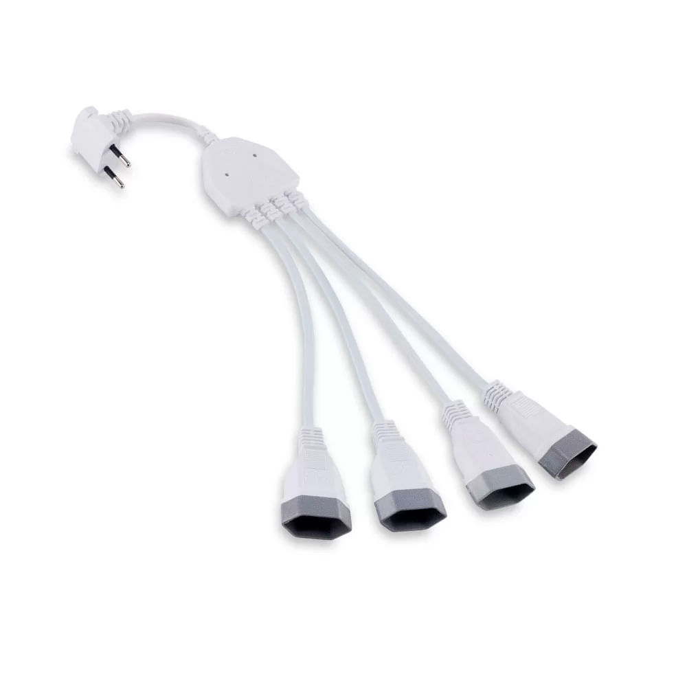 Extensão Multiplicadora Tripolar 10a Branco 1m Force Line