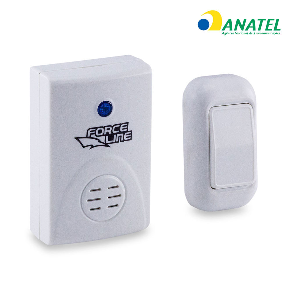 Encontraproduto.com.br - Campainha Sem Fio Digital Branco Force line