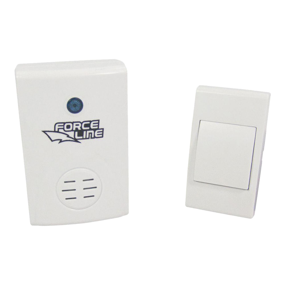 Encontraproduto.com.br - Campainha Sem Fio Digital Branco Force line