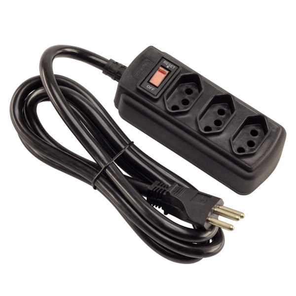 Encontraproduto.com.br - Filtro De Linha 3 Tomadas 1,5m 20a Preto Force Line