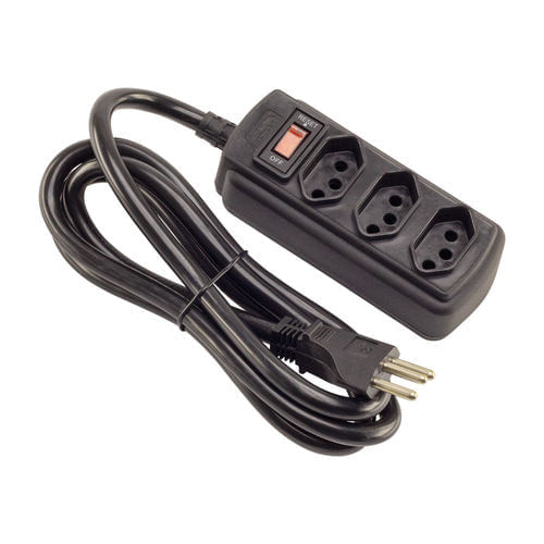 Encontraproduto.com.br - Filtro De Linha 3 Tomadas 1,5m 20a Preto Force Line