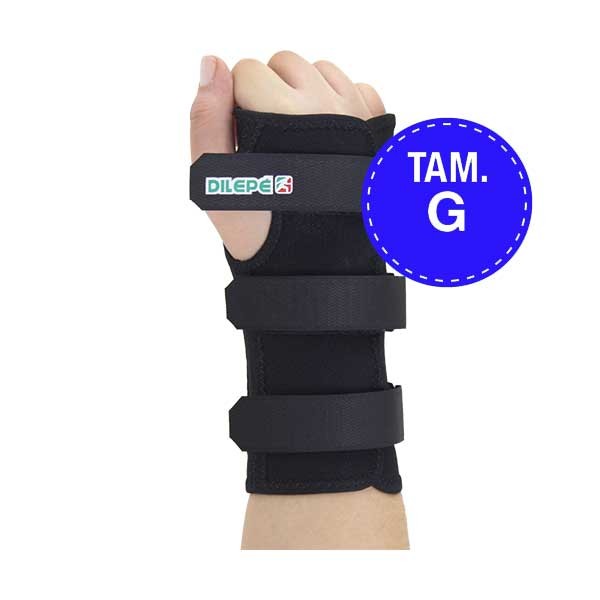 Encontraproduto.com.br - Tala para Punho com Tecido Dilepé Direita Tam G Preta DL 590