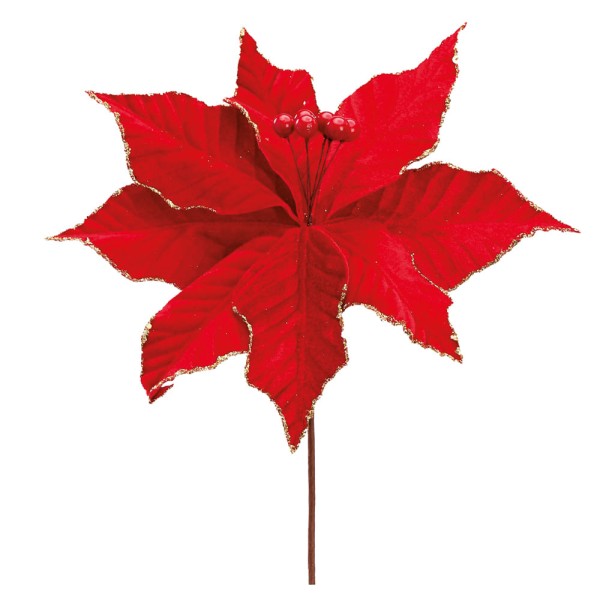 Encontraproduto.com.br - Poinsetia C/Glitter Vrm/Our 30X30cm C/1Un 1002776