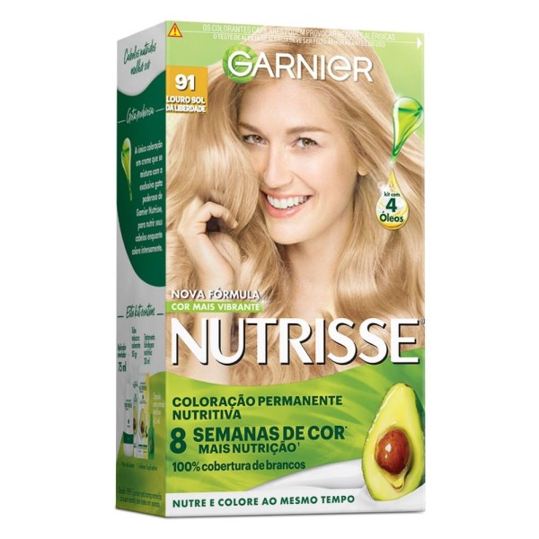 Encontraproduto.com.br - Tintura Nutrissee Kit 91 Louro Cinza Ultraclareador