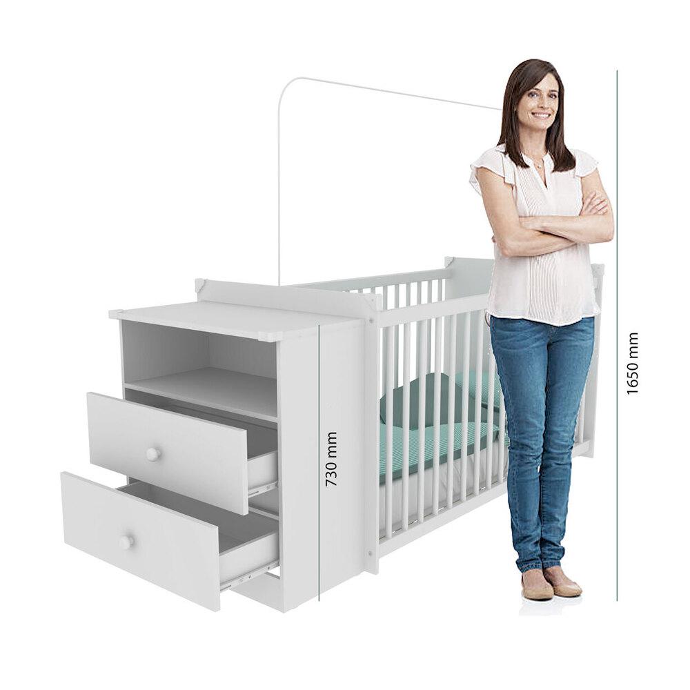 Encontraproduto.com.br - Berço Grade Fixa 3 Regulagens Multimóveis Meu Bebê Cor Branco