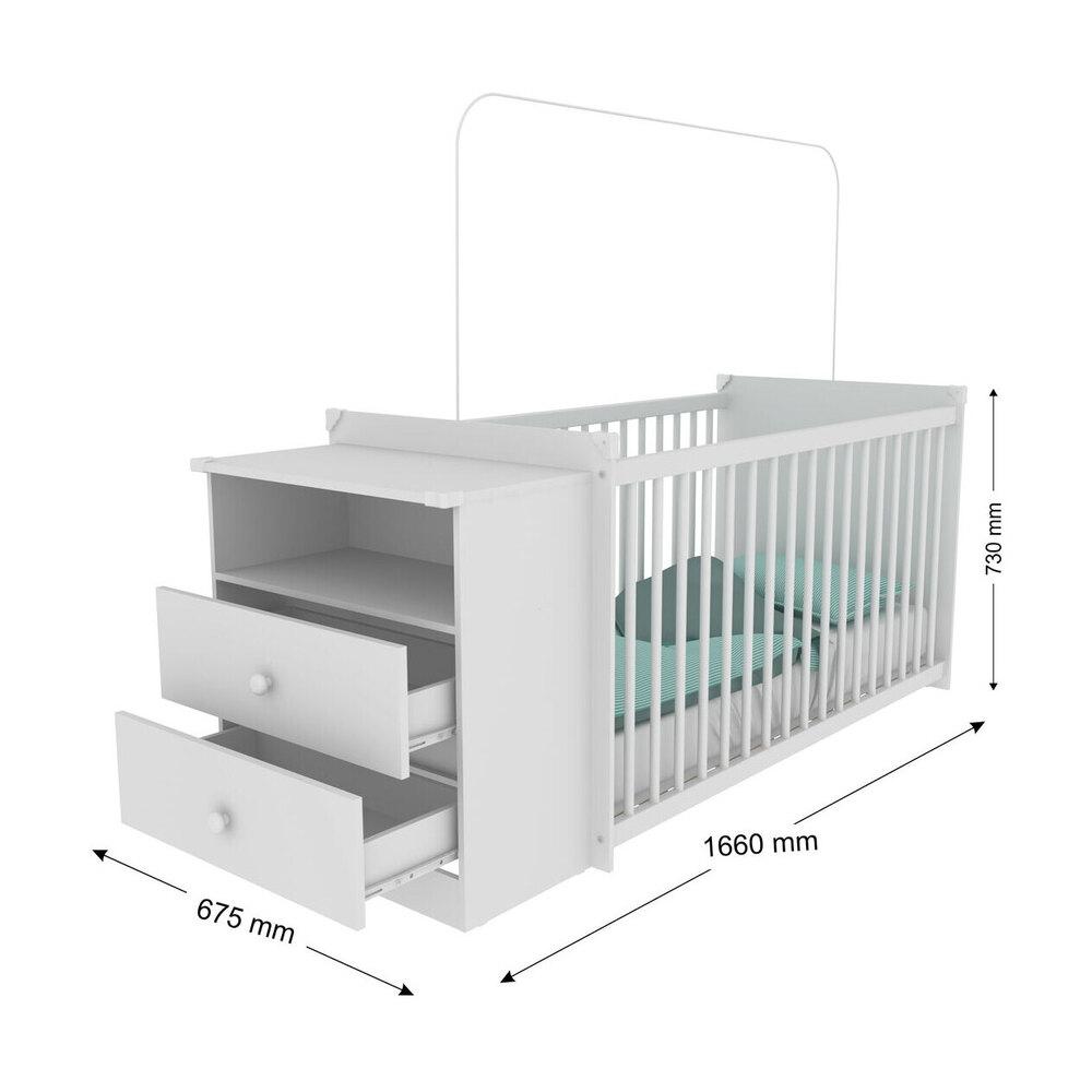 Encontraproduto.com.br - Berço Grade Fixa 3 Regulagens Multimóveis Meu Bebê Cor Branco