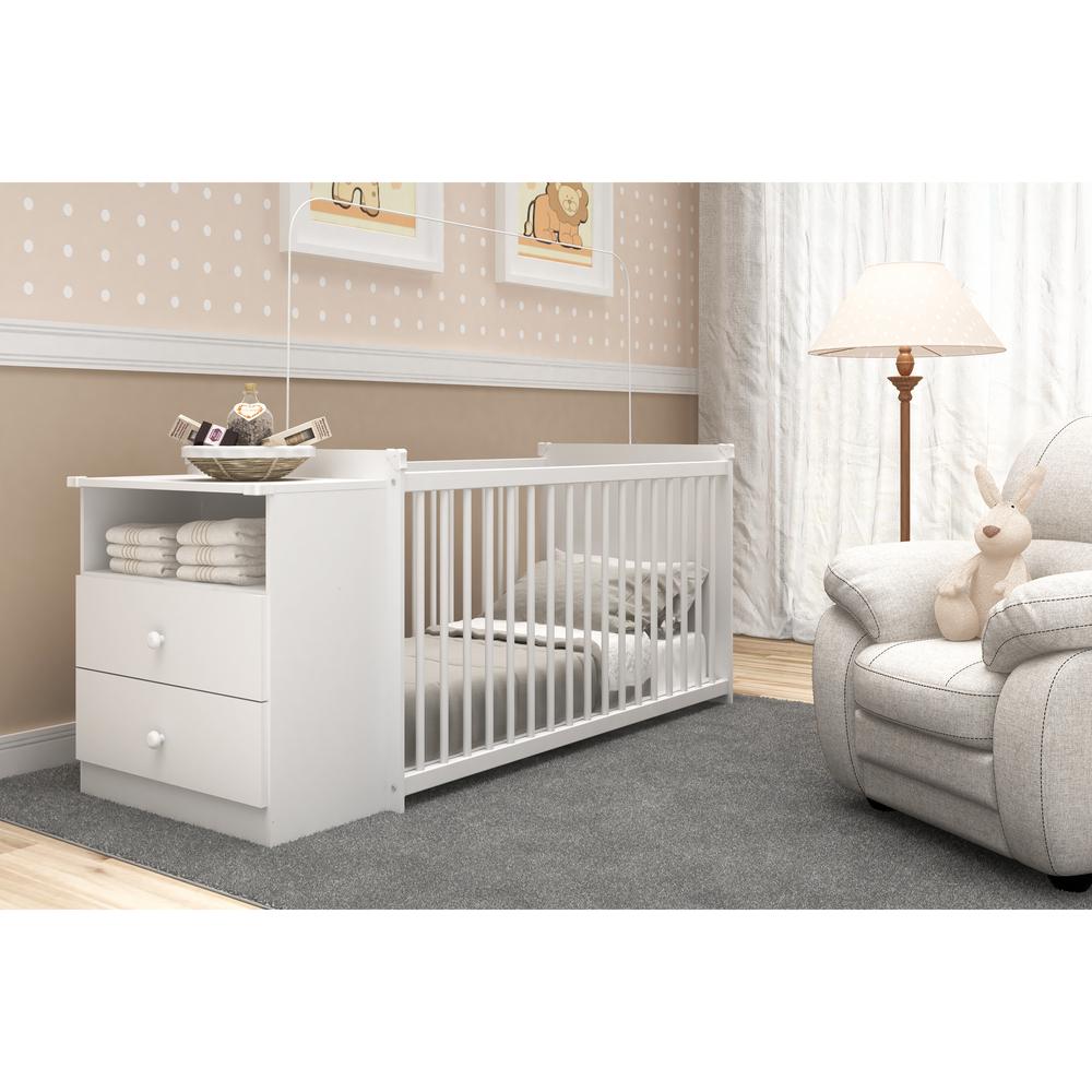 Encontraproduto.com.br - Berço Grade Fixa 3 Regulagens Multimóveis Meu Bebê Cor Branco