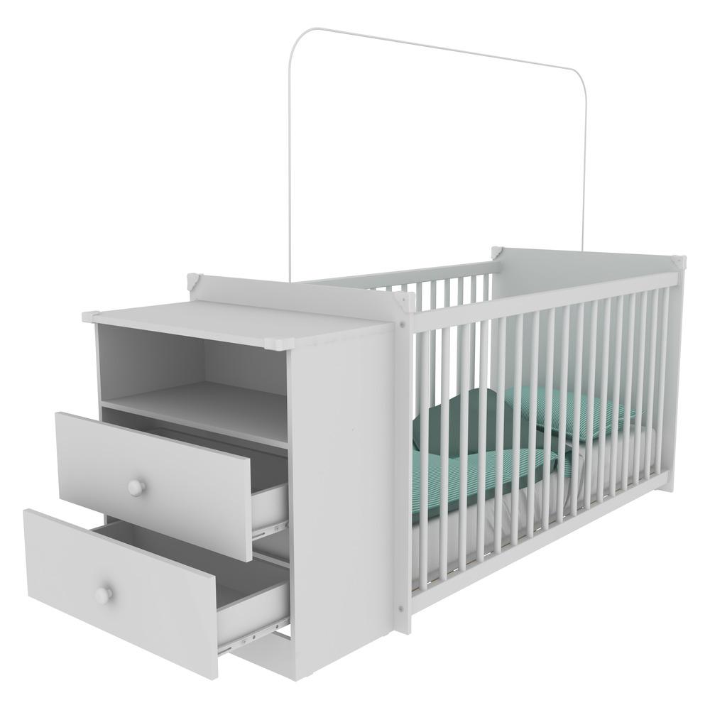 Encontraproduto.com.br - Berço Grade Fixa 3 Regulagens Multimóveis Meu Bebê Cor Branco
