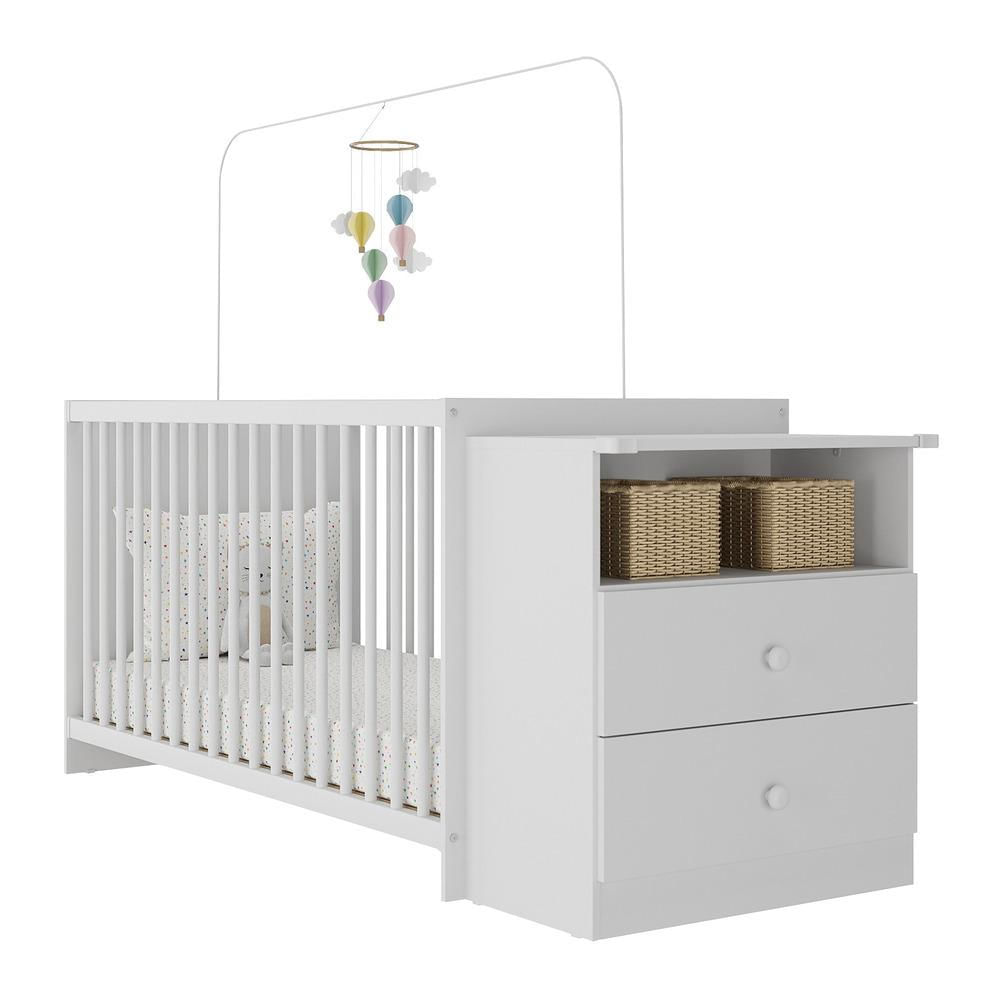 Encontraproduto.com.br - Berço Grade Fixa 3 Regulagens Multimóveis Meu Bebê Cor Branco