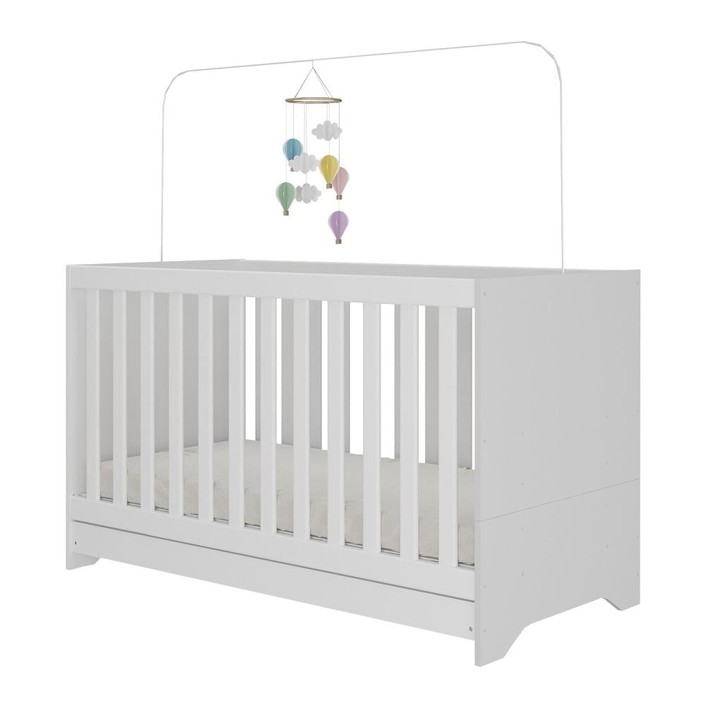 Encontraproduto.com.br - Berço 3 em 1 vira cama com Colchão Incluso Elza Multimóveis Branco