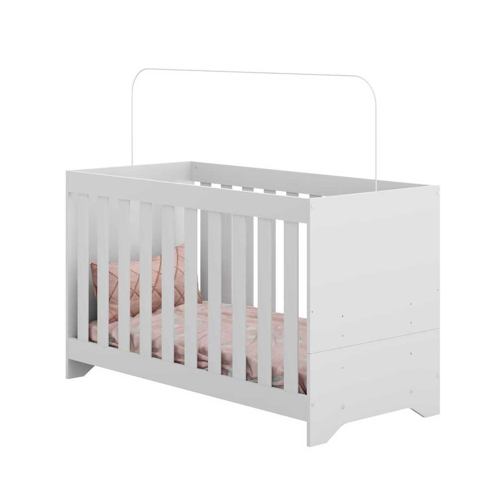 Encontraproduto.com.br - Berço 3 em 1 vira cama com Colchão Incluso Elza Multimóveis Branco