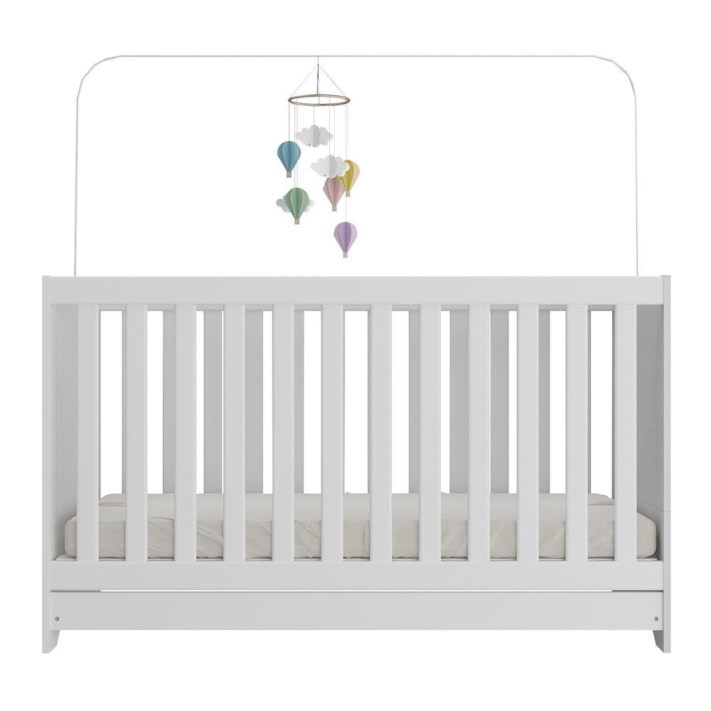 Encontraproduto.com.br - Berço 3 em 1 vira cama com Colchão Incluso Elza Multimóveis Branco