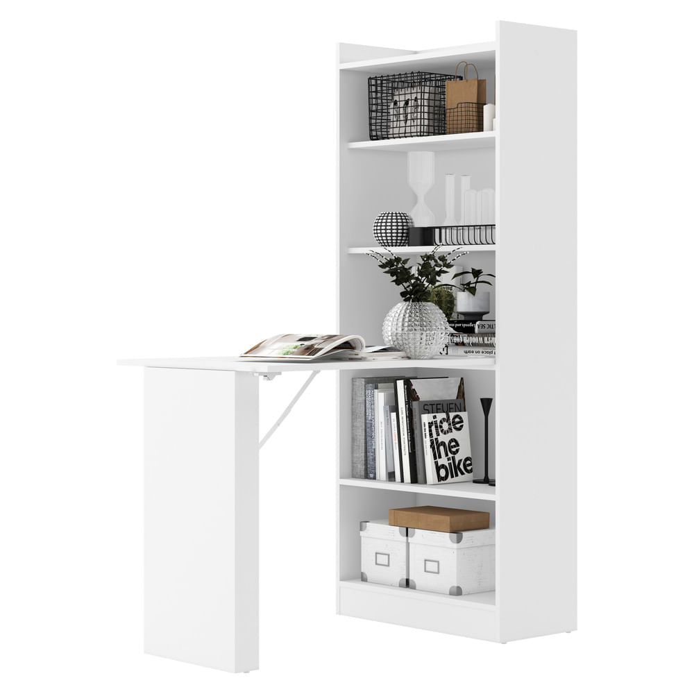 Encontraproduto.com.br - Armário multifuncional/multiuso com prateleiras e mesa retrátil com organizador Multimóveis