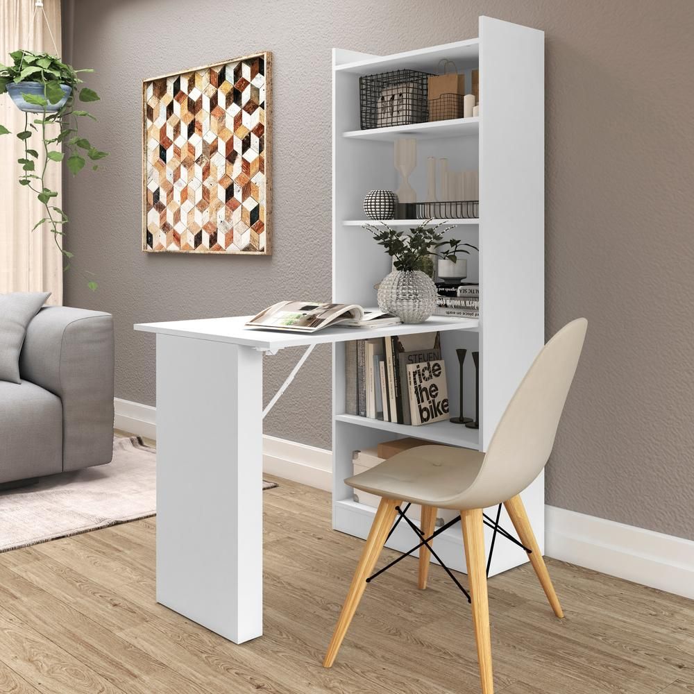 Encontraproduto.com.br - Armário multifuncional/multiuso com prateleiras e mesa retrátil com organizador Multimóveis
