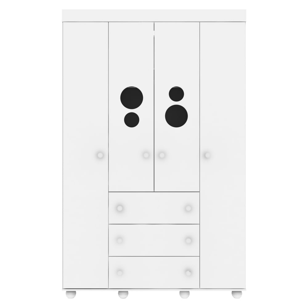 Encontraproduto.com.br - Quarto Completo Pimpolho com berço 3 em 1 com rodízios Multimóveis Branco