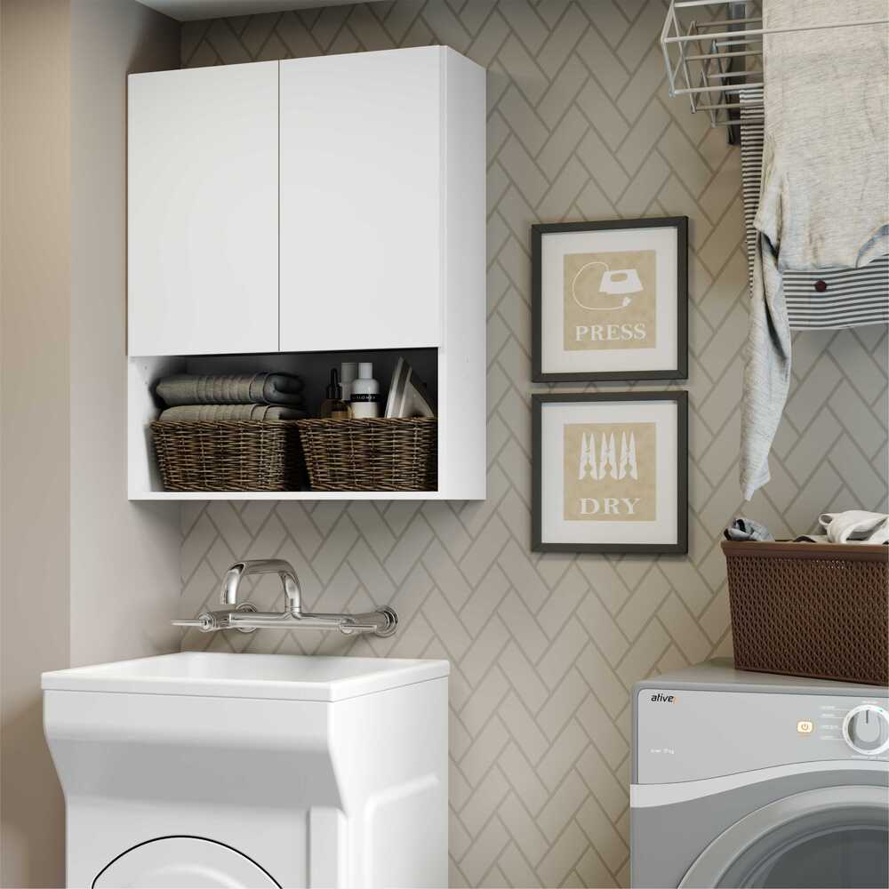 Encontraproduto.com.br - Armário de Banheiro/Lavanderia com 02 Portas Multimóveis Branco