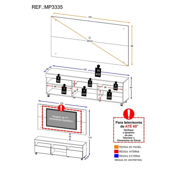 Encontraproduto.com.br - Rack com Painel para TV até 65