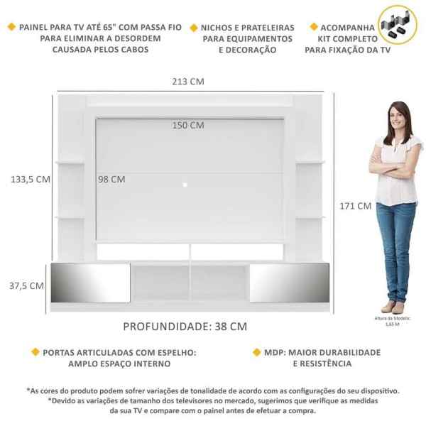 Encontraproduto.com.br - Rack c/ Painel e Suporte TV 65