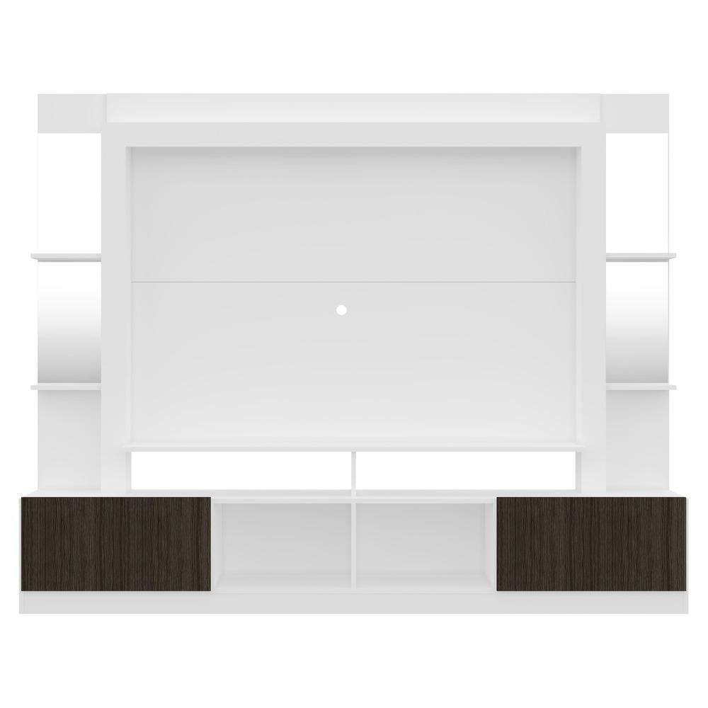 Encontraproduto.com.br - Rack com Painel Suporte Tv 65´´ com  Espelho Branco/Tenerife