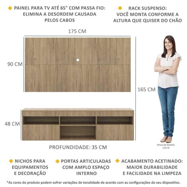 Encontraproduto.com.br - Rack com Painel TV 65