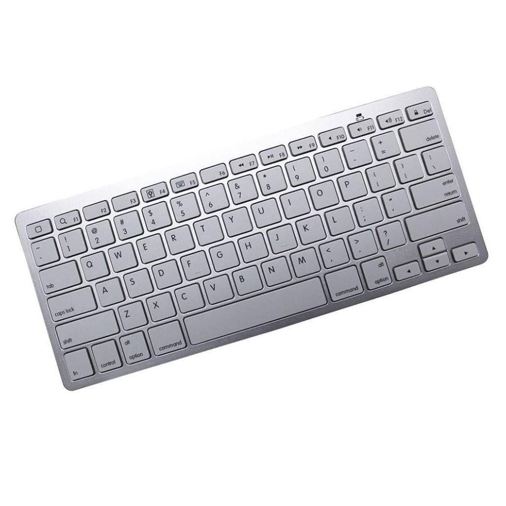 Encontraproduto.com.br - Mini Teclado Bluetooth Para Tablet E Smartphone Prata