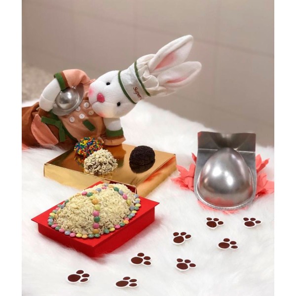 Encontraproduto.com.br - Forma Ovo De Páscoa Pequeno 7 X 2 Cm - Kit Com 2 Peças Caparroz