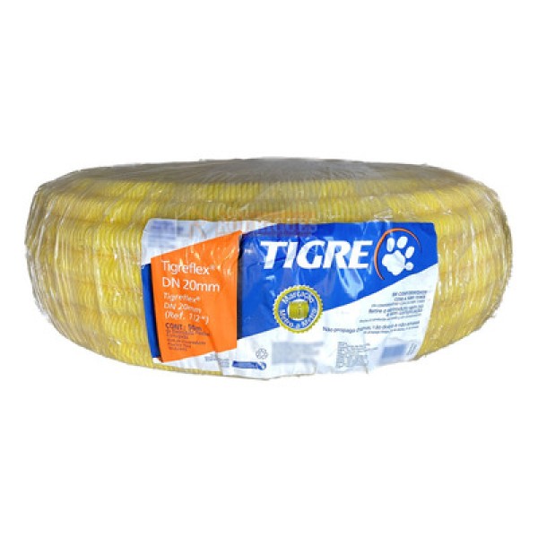 Eletroduto PVC Corrugado Tigreflex 20mm Amarelo 14210202 Tigre
