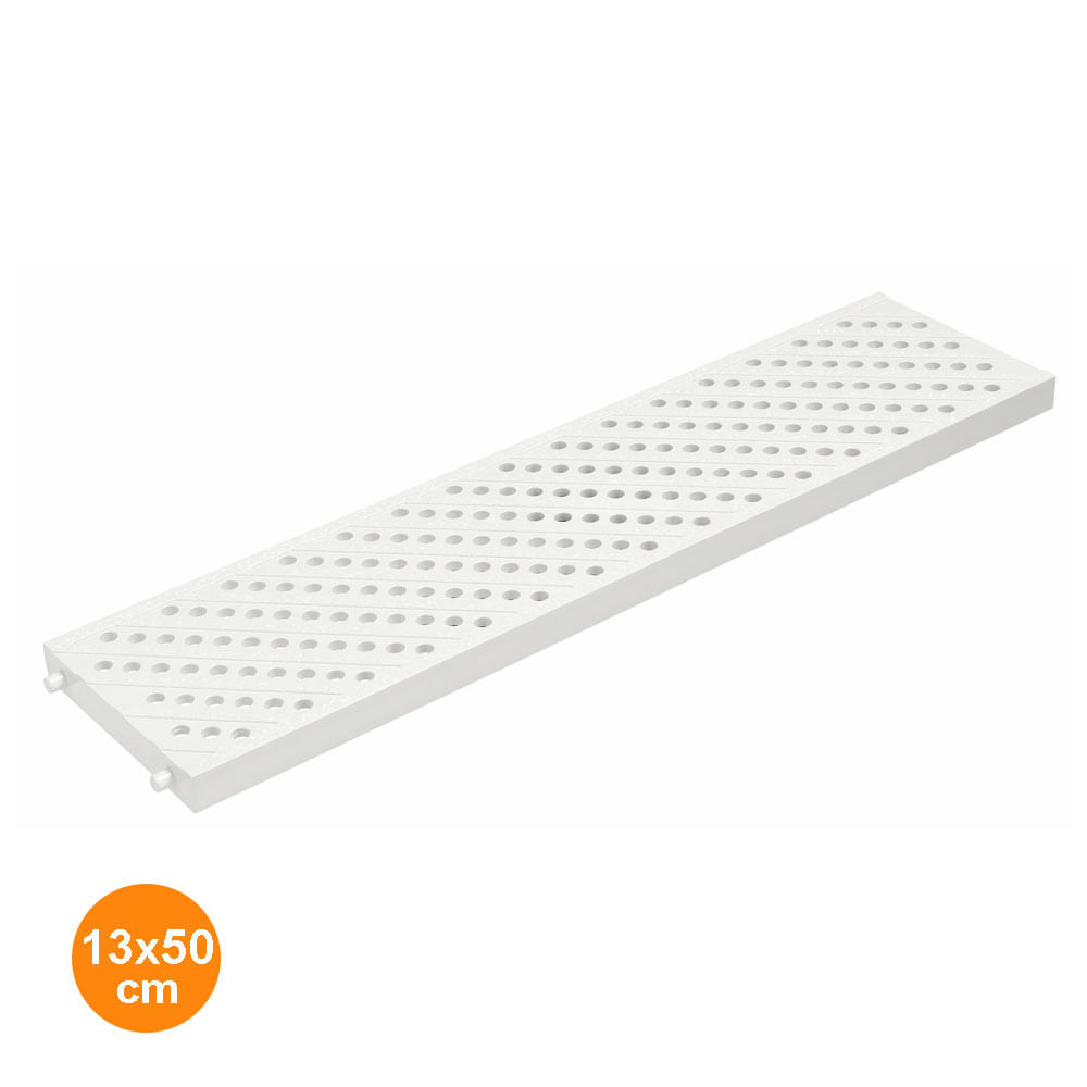 Encontraproduto.com.br - Grelha Tigre para Calha Piso Piscina Branca 13X50Cm 32030580