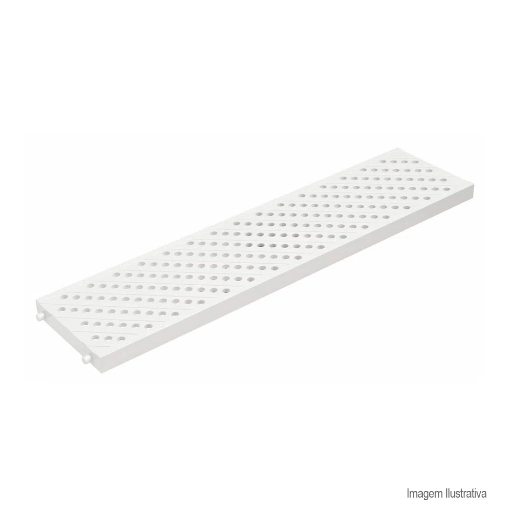Encontraproduto.com.br - Grelha Tigre para Calha Piso Piscina Branca 13X50Cm 32030580