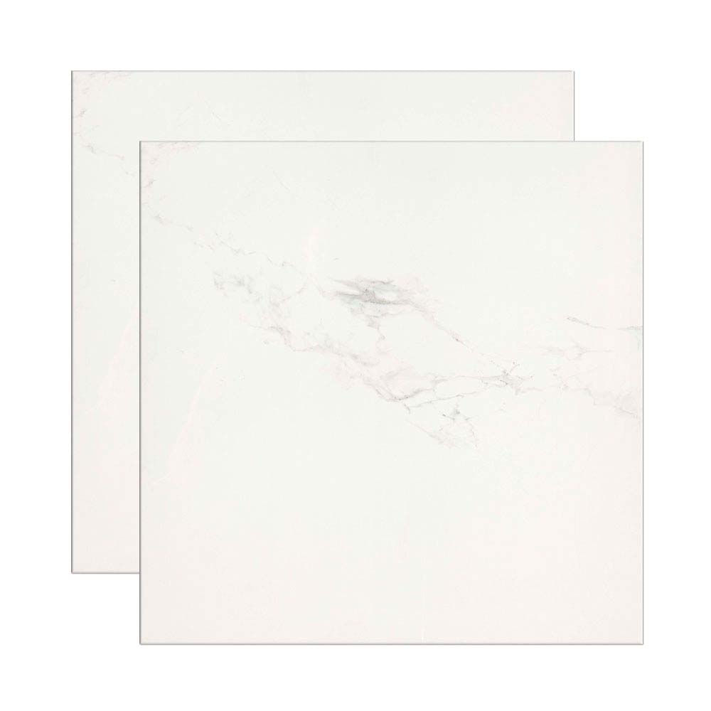 Porcelanato Le blanc Branco Esmaltado Polido 62X62cm Caixa com 1,54 m² Retificado Elizabeth