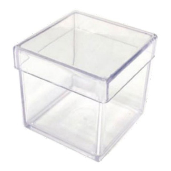 Caixinha Acrílica 5x5 cm Cristal Com Tampa Para Lembrancinha 10 Unidades