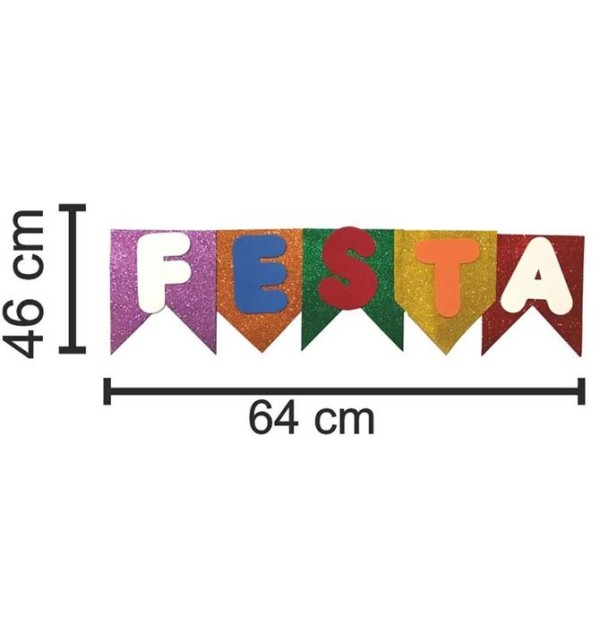Encontraproduto.com.br - Painel de Festa Junina Bandeirinhas em EVA Brilhante