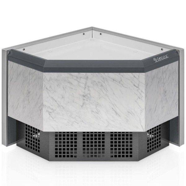 Encontraproduto.com.br - Vitrine Neutra Curva Interna Aurora Sem Prateleira Mpca090 Gelopar Balcão Branco