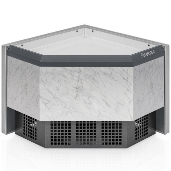 Encontraproduto.com.br - Vitrine Neutra Curva Interna Aurora Sem Prateleira Mpca090 Gelopar Balcão Branco