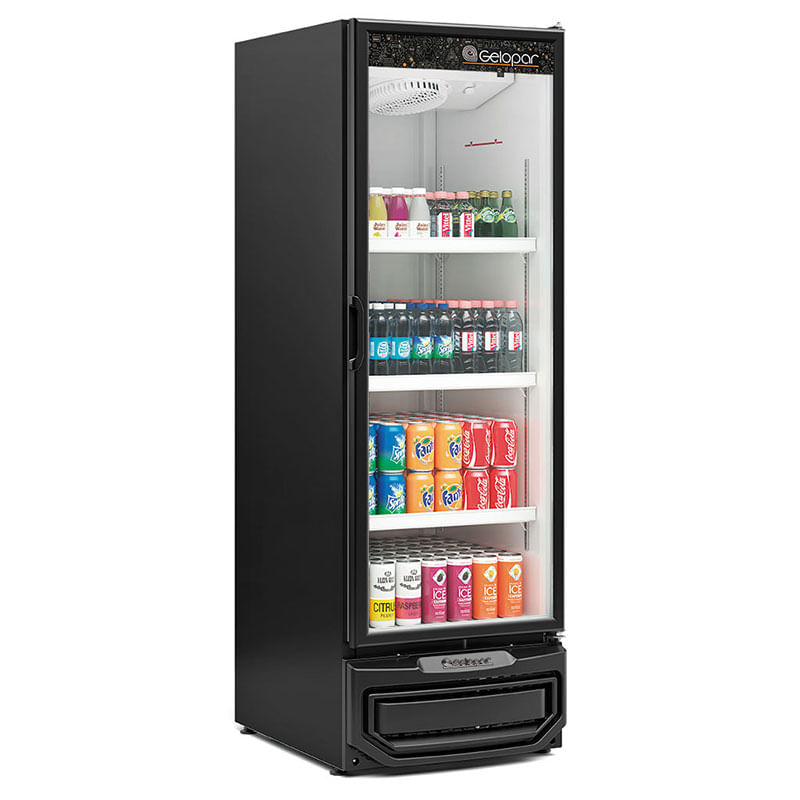 Encontraproduto.com.br - Refrigerador Vertical Gelopar GRV-57 com Controle de Temperatura e Porta com Fechamento Automático Preto  578 L