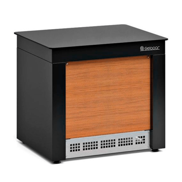 Módulo Multi-Uso Preto/Madeira c/ Tampo em Vidro MBPS-080 PR Linha Vitra - Gelopar
